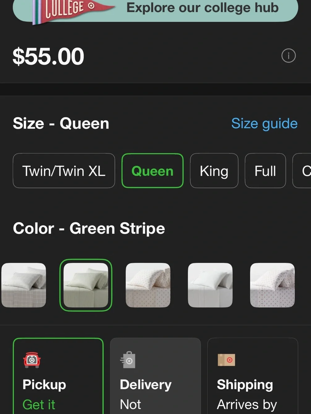 Classic Stripe Green Cotton Sheet Set - Unbranded